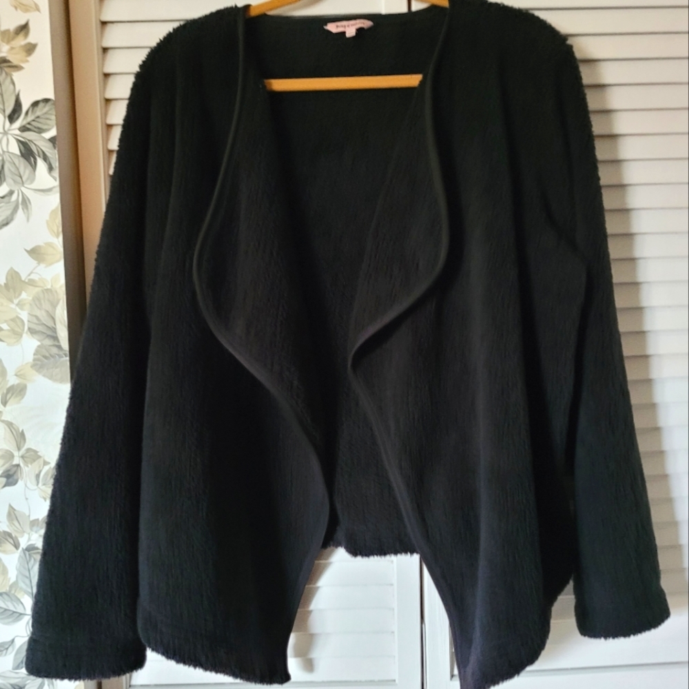 Juicy Couture Sherpa style open front cardigan